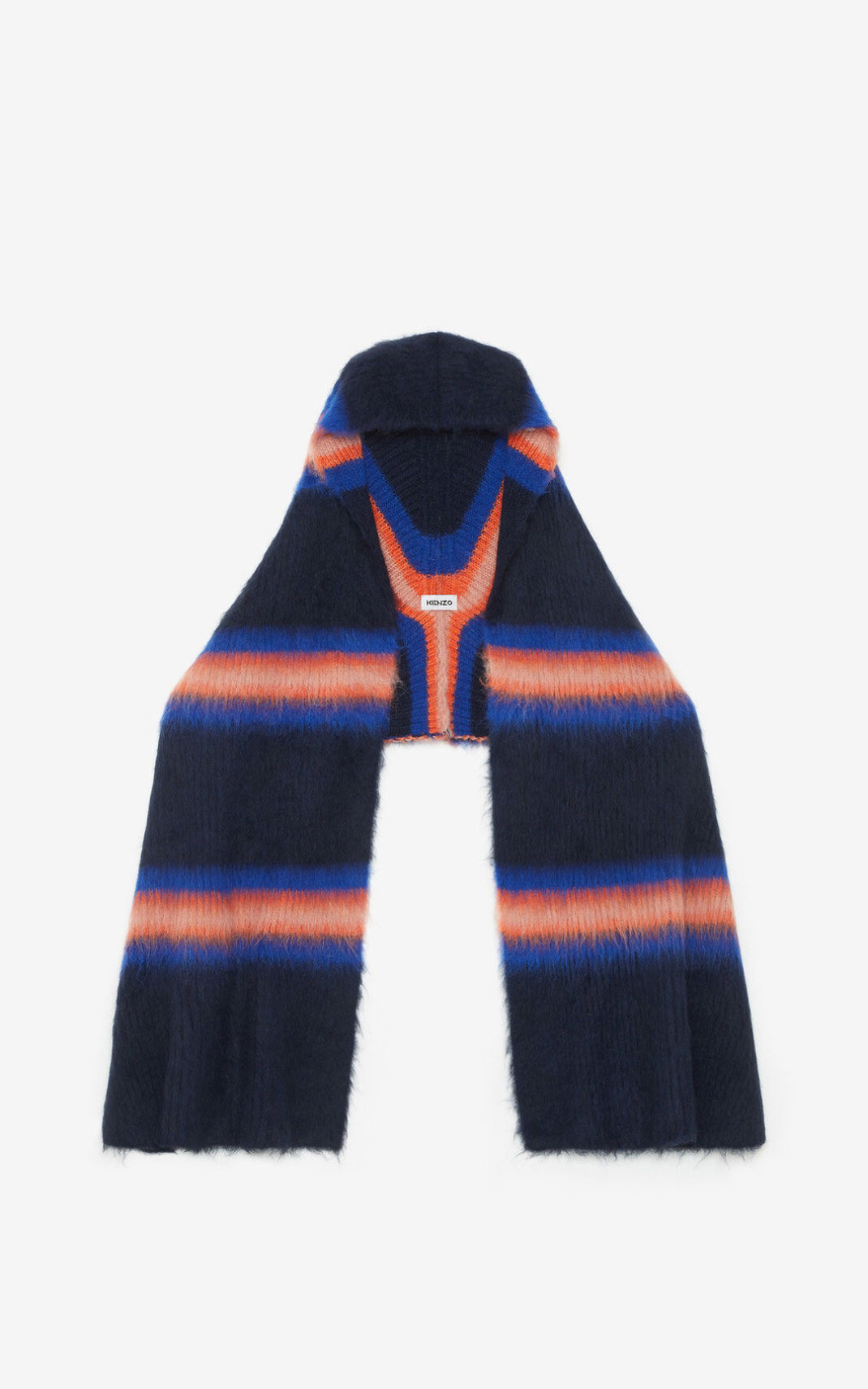 Echarpe Kenzo Striped alpaca wool Femme Bleu | EAKH-84751